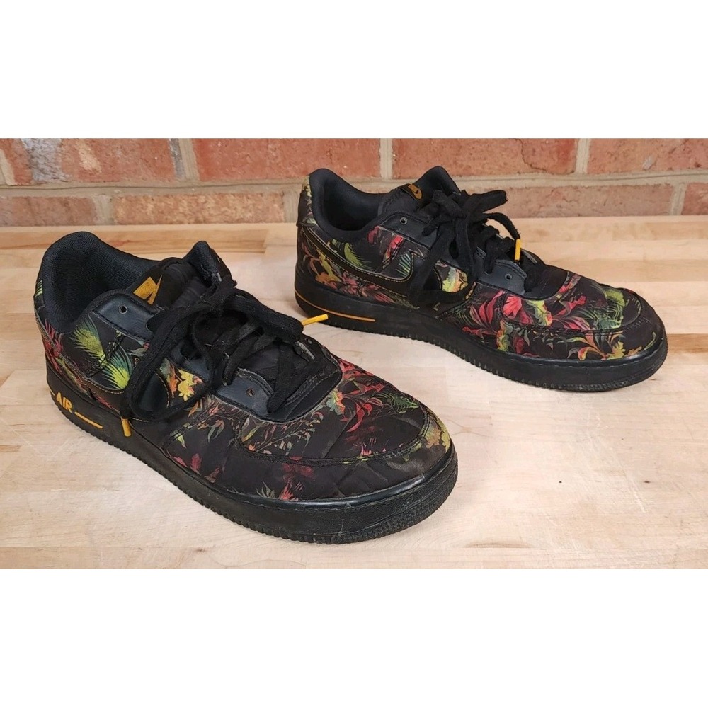 Nike Air Force 1 Low Floral Mens Size 11 Black Shoes BV6068-001